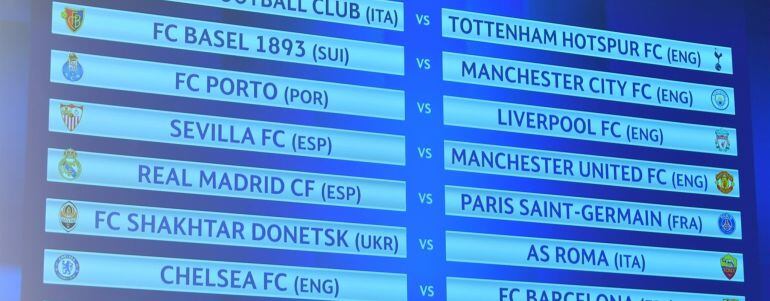 Cruces de octavos de Champions League