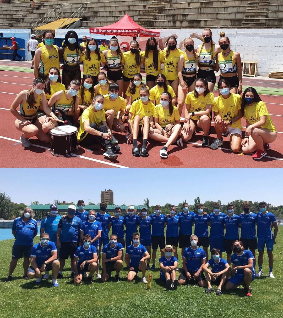 Las chicas del CA Safor Teika y los chicos de CA Gandia celebran el ascenso