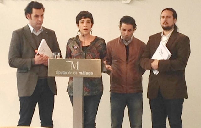 Diputados provinciales de Izquierda Unida este lunes en comparencia de prensa