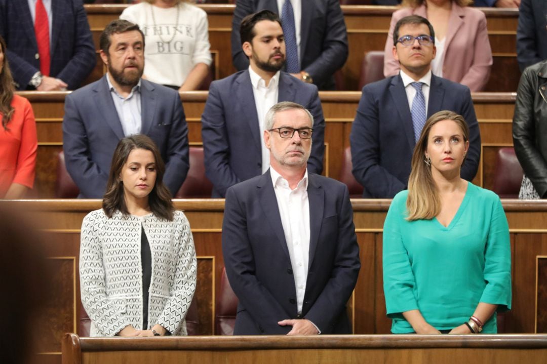 Bancada de Ciudadanos en el Congreso de los Diputados; en el centro está José Manuel Villegas