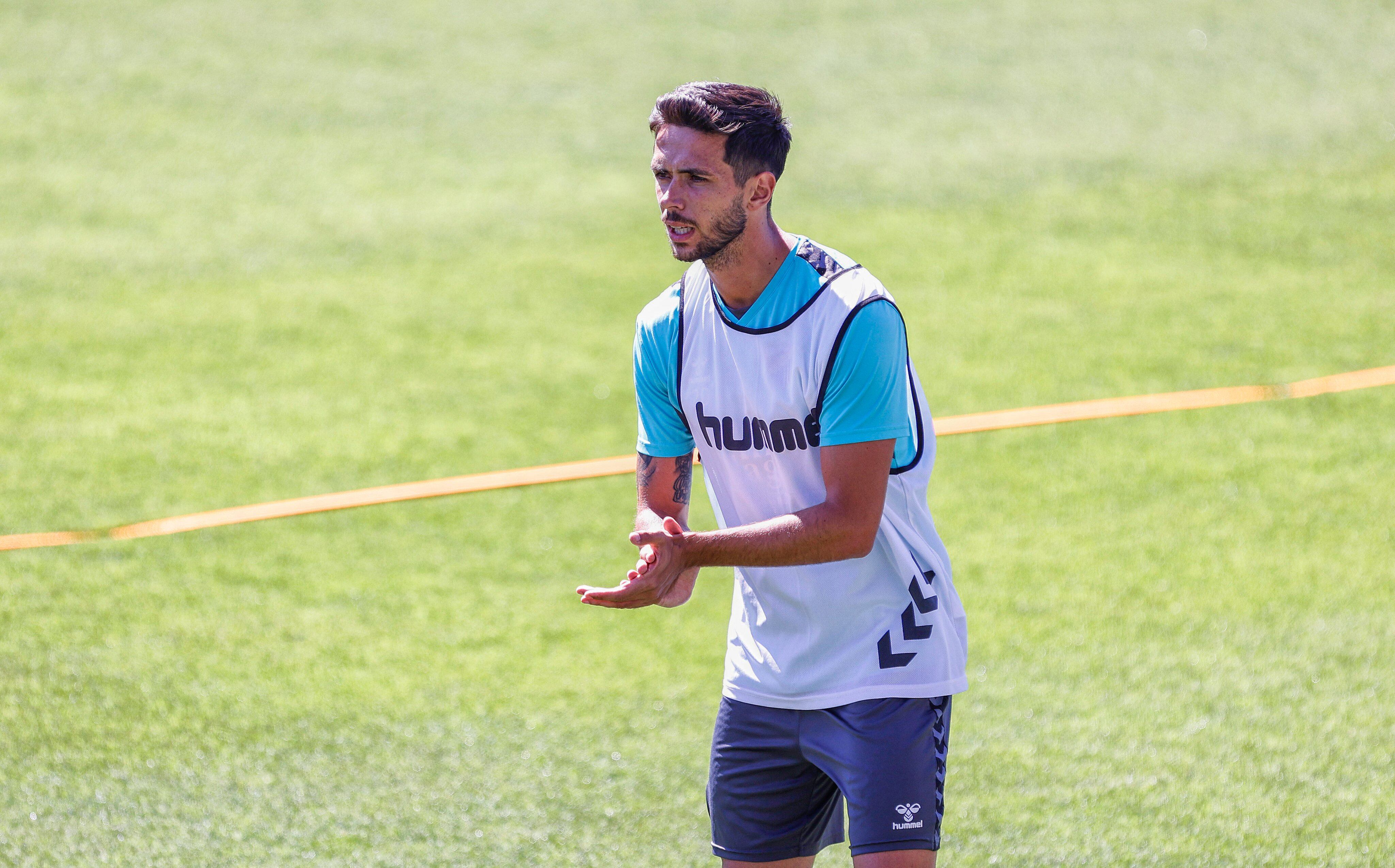 El jugador portugués del Málaga Nelson Monte durante un entrenamiento