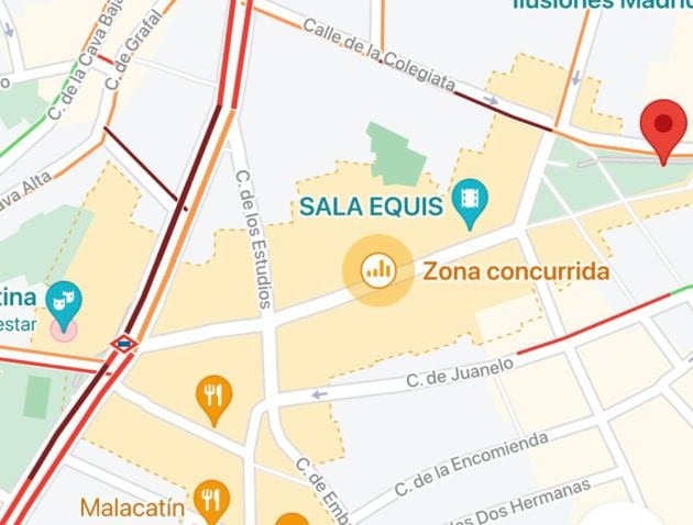 Google Maps te muestra las zonas concurridas cerca de ti.