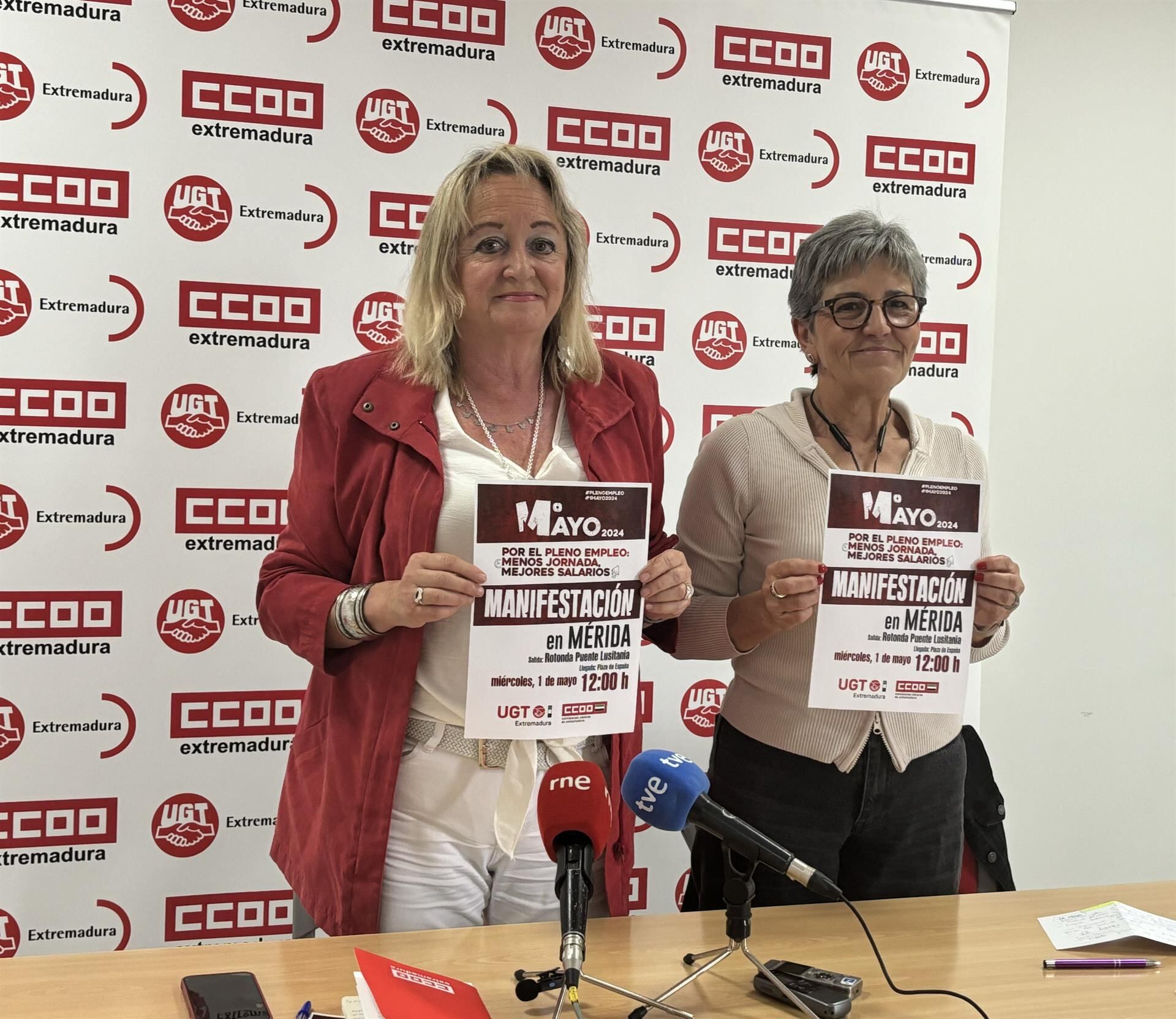 Encarna Chacón CCOO, Patrocinio Sánchez UGT