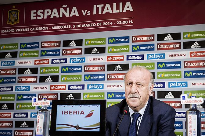 Del Bosque, durante la rueda de prensa en la que anunció la lista ante Italia