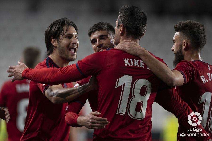 Osasuna celebra el tercer gol en Vallecas