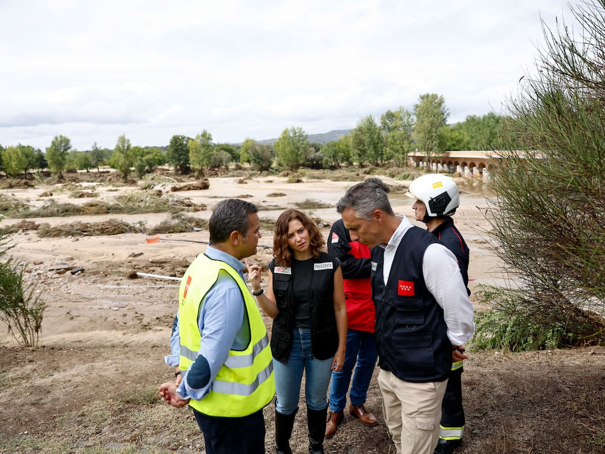 Ayuso pedirá al Gobierno la declaración de zona catastrófica para los municipios de Madrid afectados por la DANA