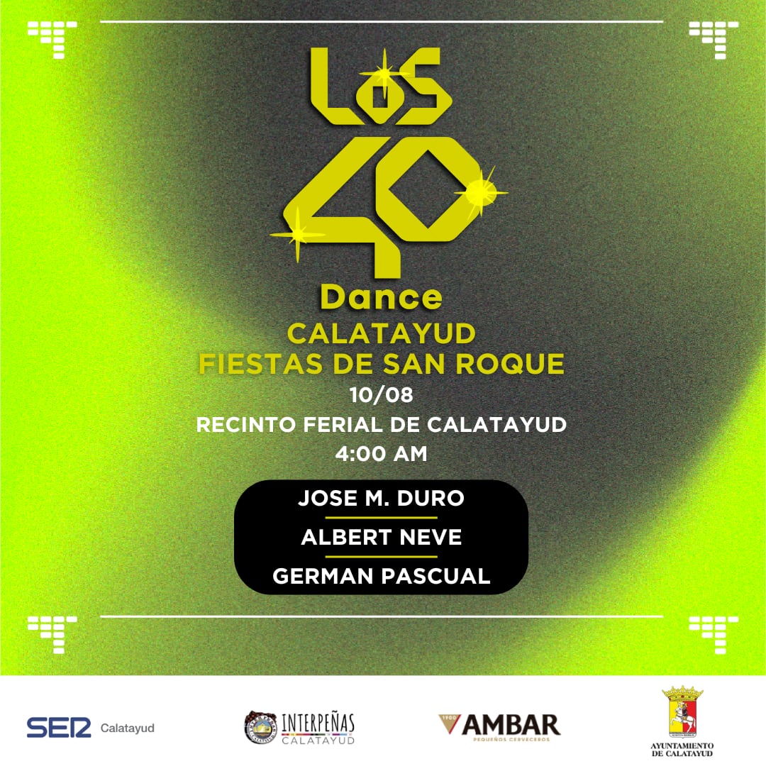 José M Duro, Albert Neve y German Pascual estarán en el Recinto Ferial de Calatayud a las 4:00 de la mañana de este sabado 10 de agosto.