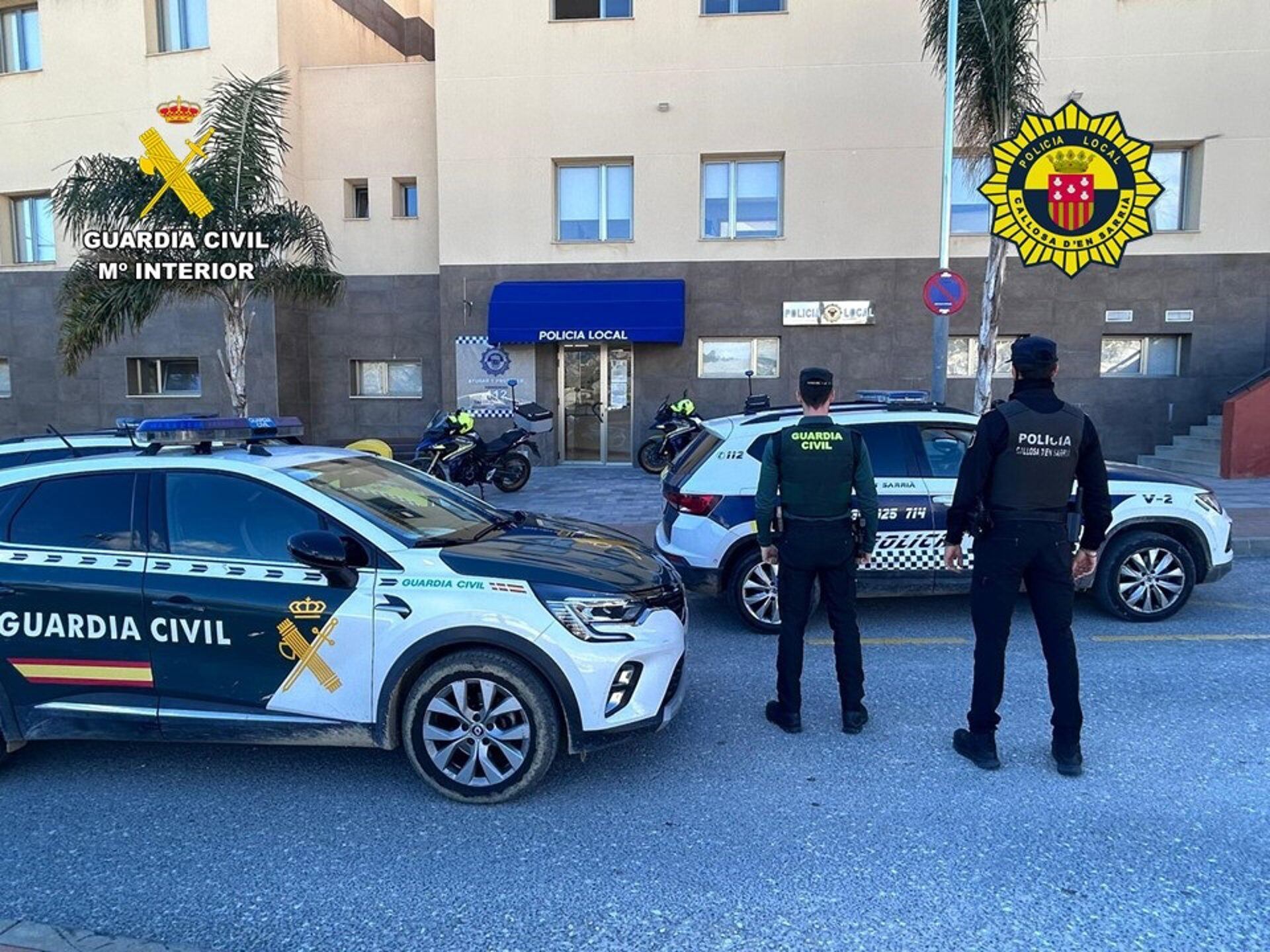 Imagen de agentes de Guardia Civil y Policía Local de Callosa d'En Sarrià