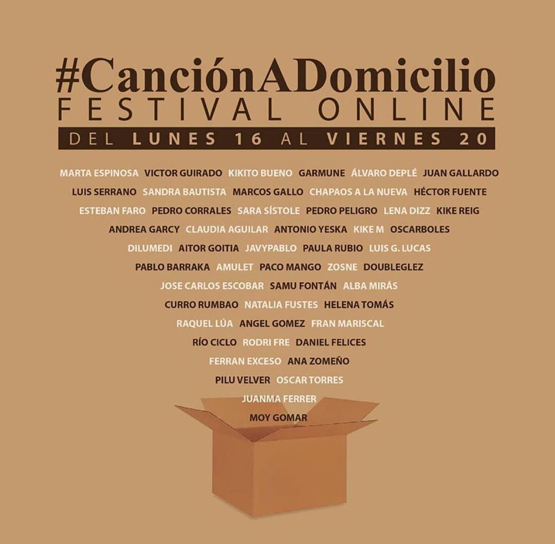 Cartel del festival #CanciónADomicilio