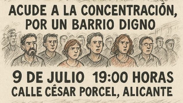 Concentración de la AAVV Nuevos Horizontes para reclamar el asfaltado de un tramo de la calle César Porcel