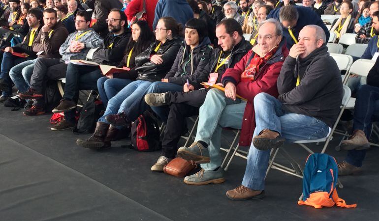 Dirigents de la CUP a l'assemblea d'avui de Sabadell