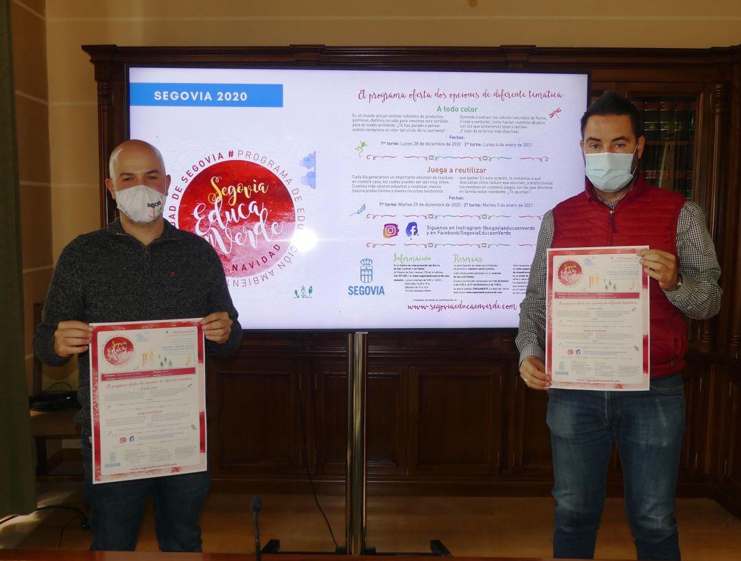 Ángel Galindo, Concejal Medio Ambiente, y Alberto Díez, coordinador de Segovia Educa en Verde