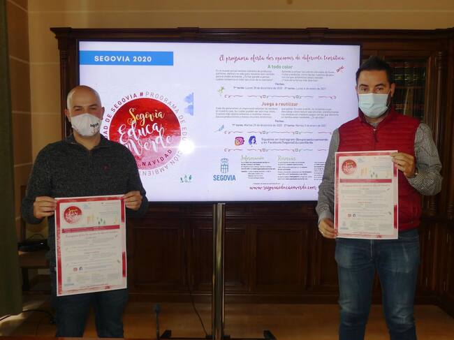 Ángel Galindo, Concejal Medio Ambiente, y Alberto Díez, coordinador de Segovia Educa en Verde