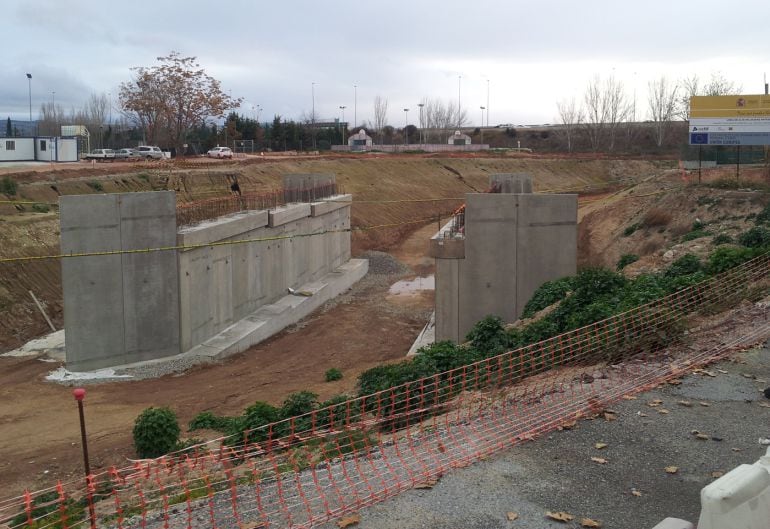 Obras del AVE a su paso por La Chana(Granada) este 11 de enero