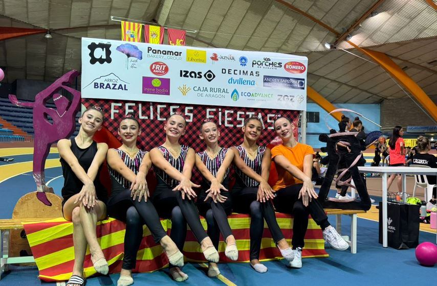 Equipo infantil del Club 90 Huesca de gimnasia rítmica