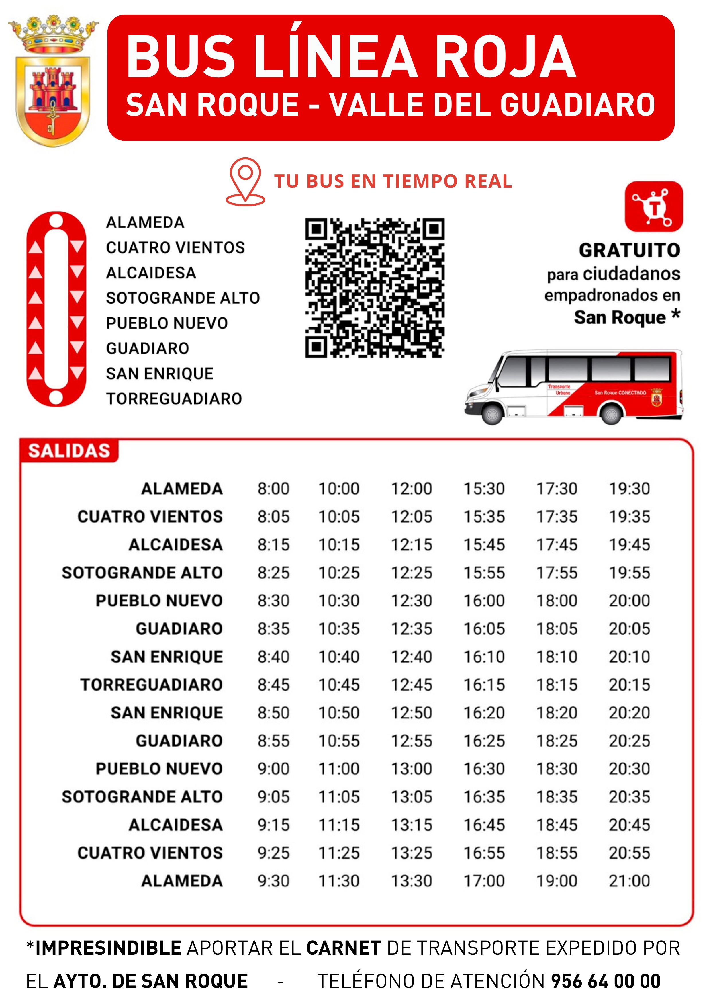 Horarios de paradas en San Roque