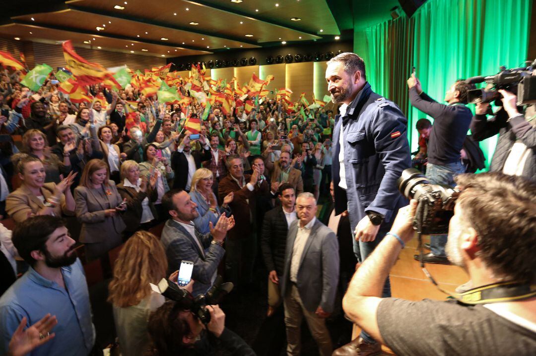 Santiago Abascal en un acto del partido en Toledo