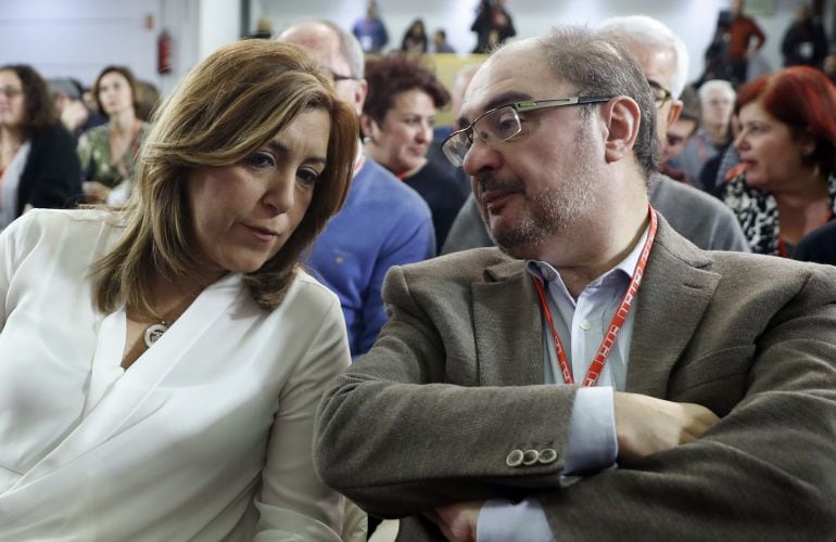 La presidenta andaluza, Susana Díaz, y el presidente aragonés, Javier Lambán.