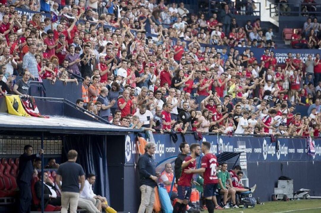 Imagen de un partido jugado en El Sadar