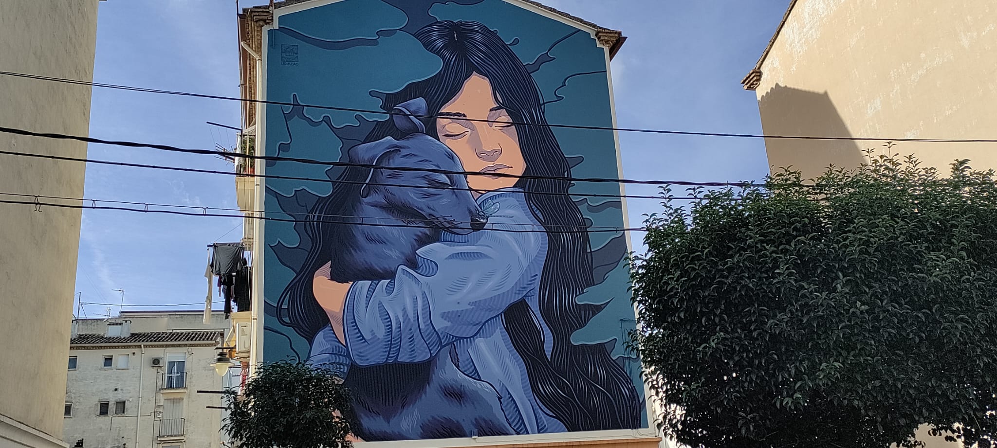 Imatge panoràmica del mural de Lidia Cao