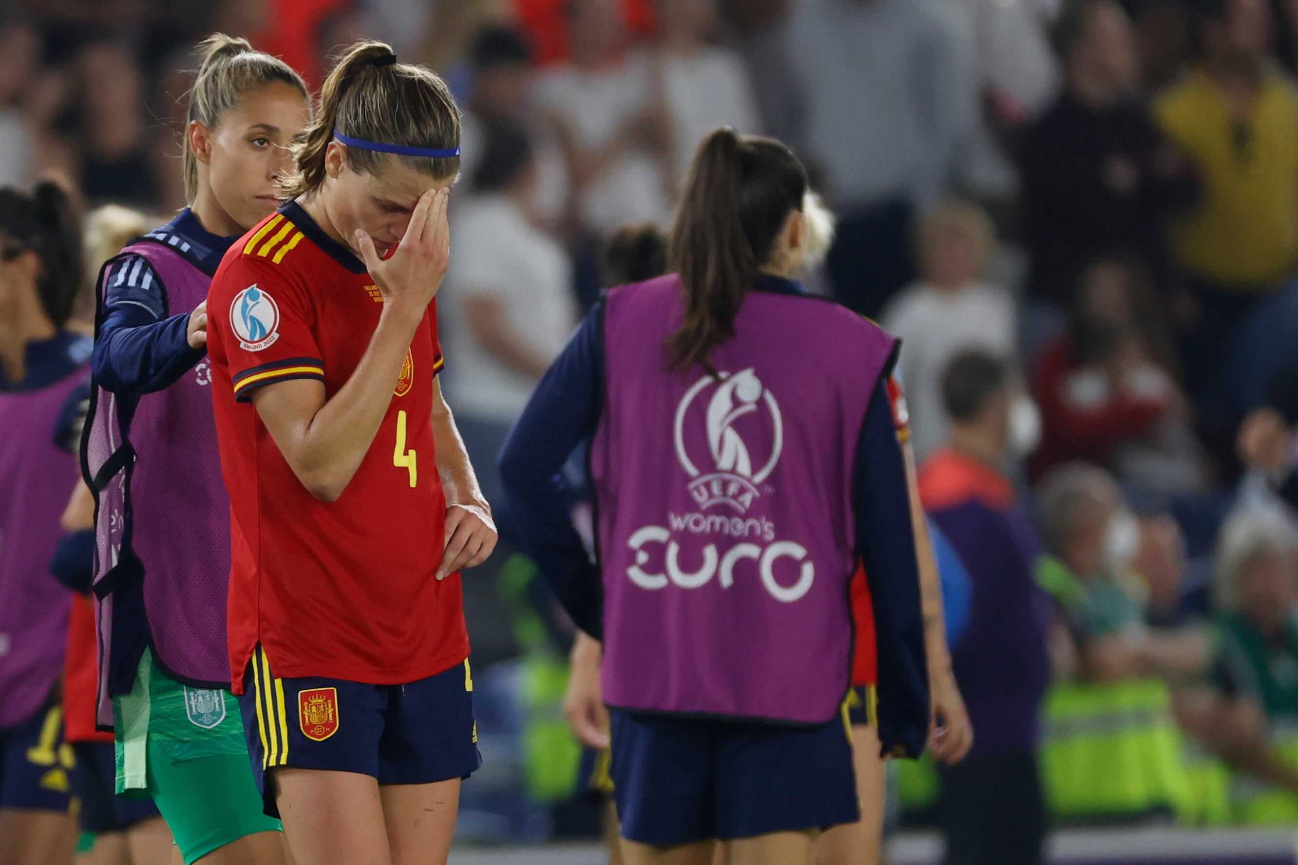 Irene Paredes tras perder frente a Inglaterra por 2-1 en el encuentro de cuartos de final de Eurocopa