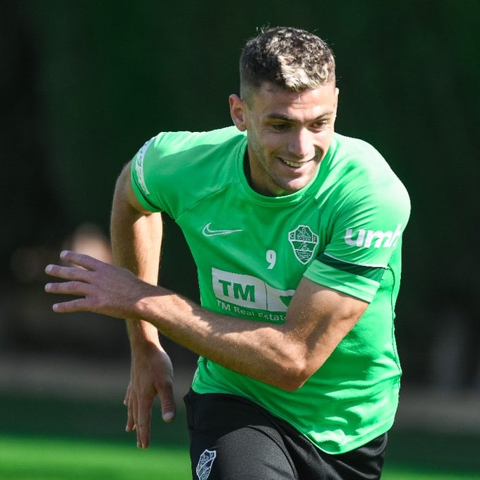 Lucas Boyé en un entrenamiento del Elche esta semana