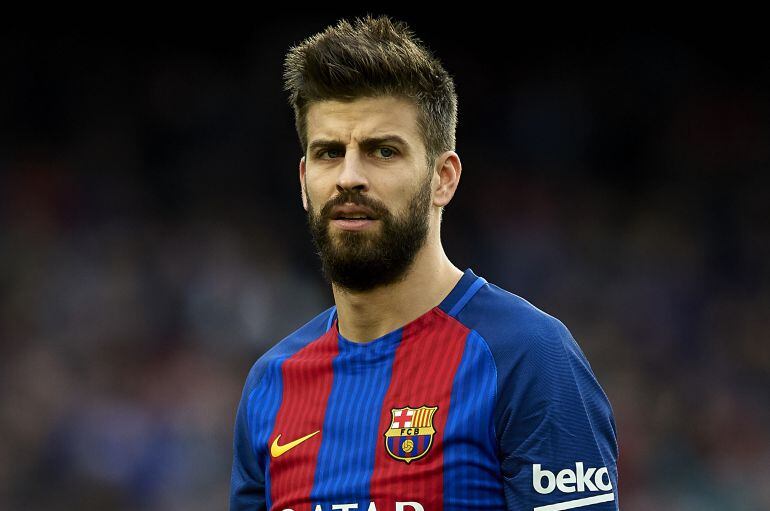 Gerard Piqué, durante un encuentro con el FC Barcelona