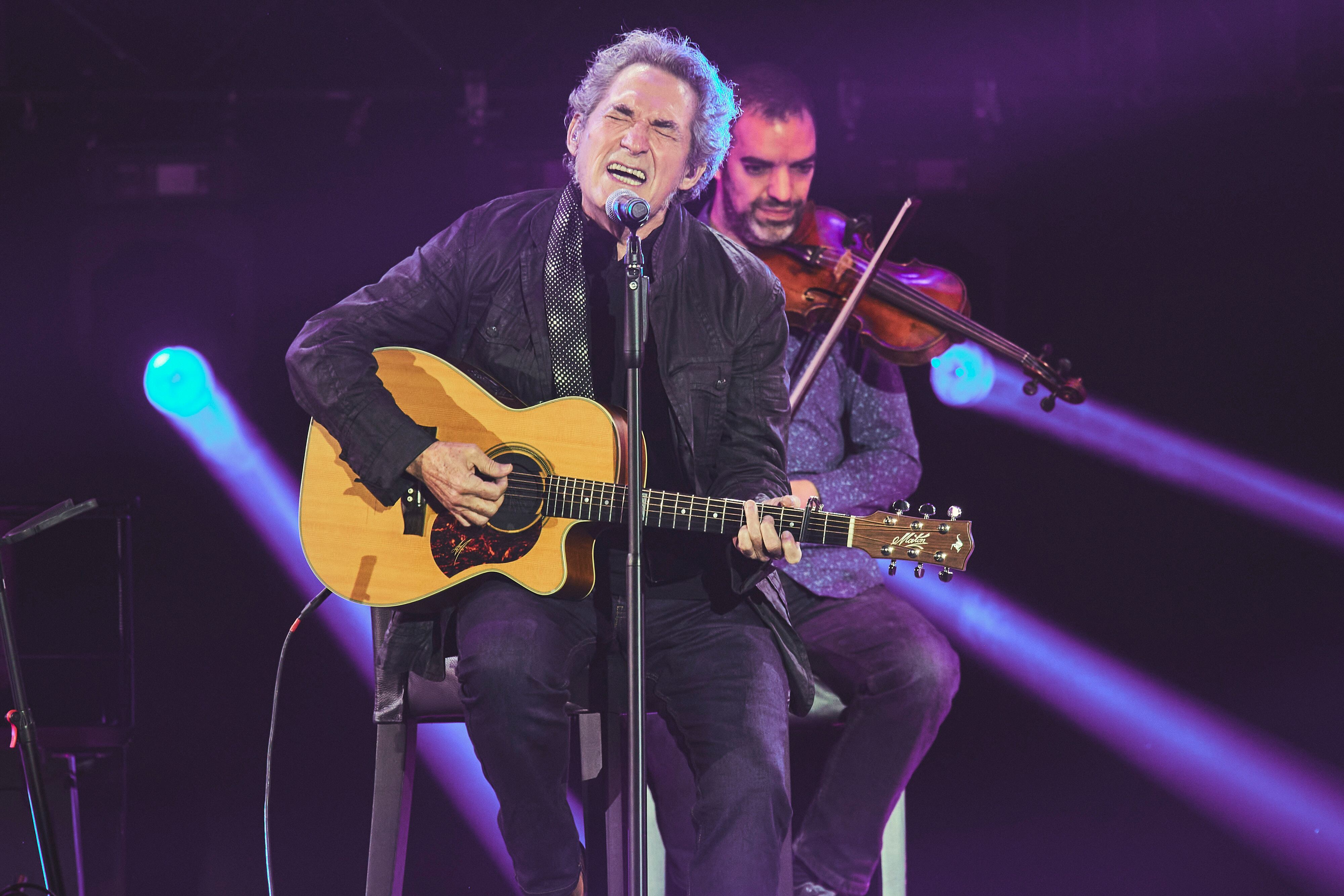 Miguel Ríos en el reciente concierto por La Palma en Madrid