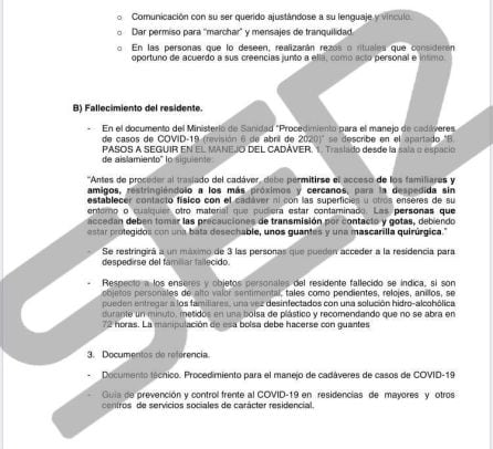 Protocolo de acompañamiento para familaires en residencias de mayores.