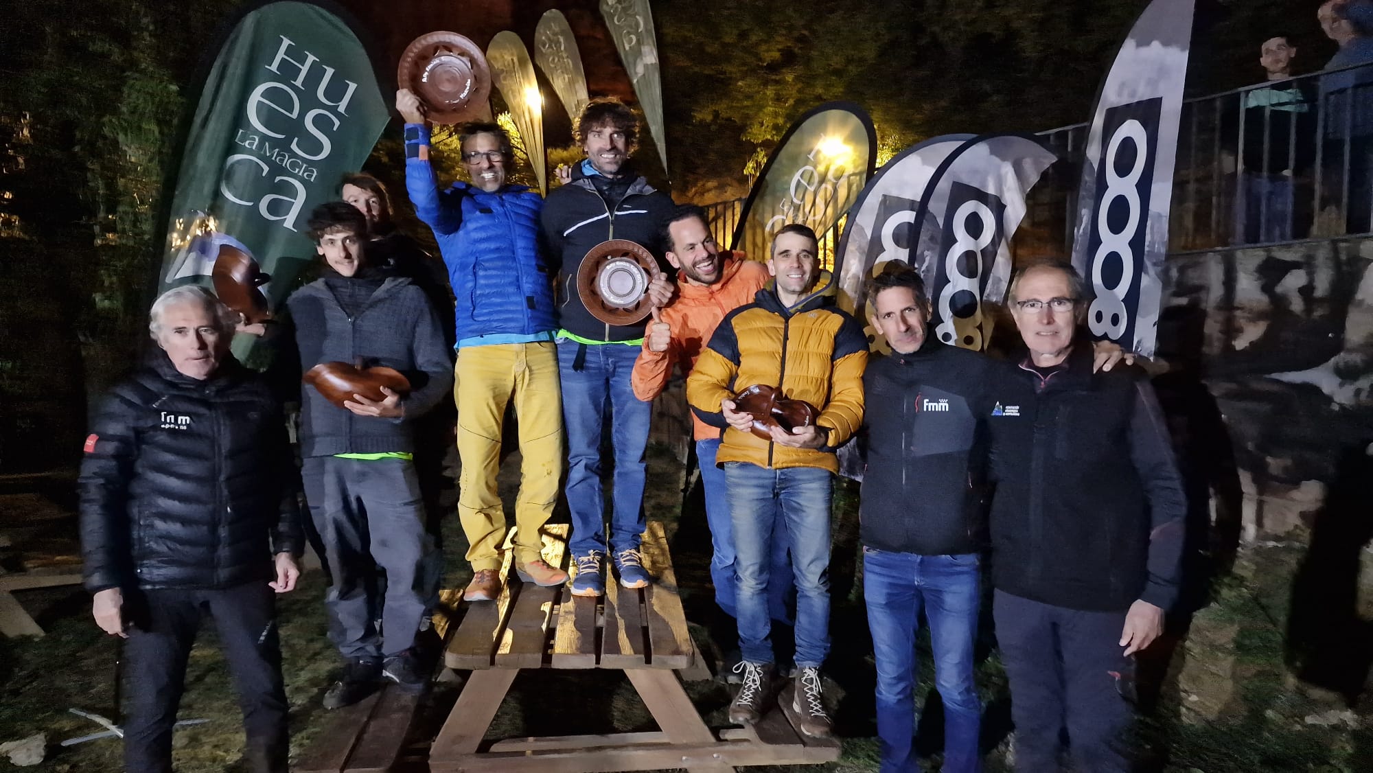 Podio masculino del Rally de Escalada de Riglos