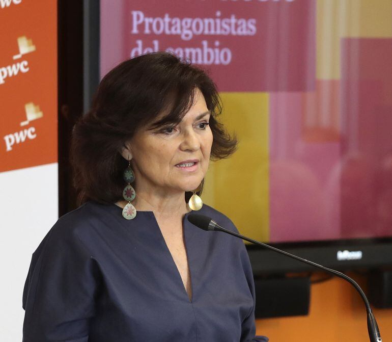 La vicepresidenta del Gobierno, Carmen Calvo.