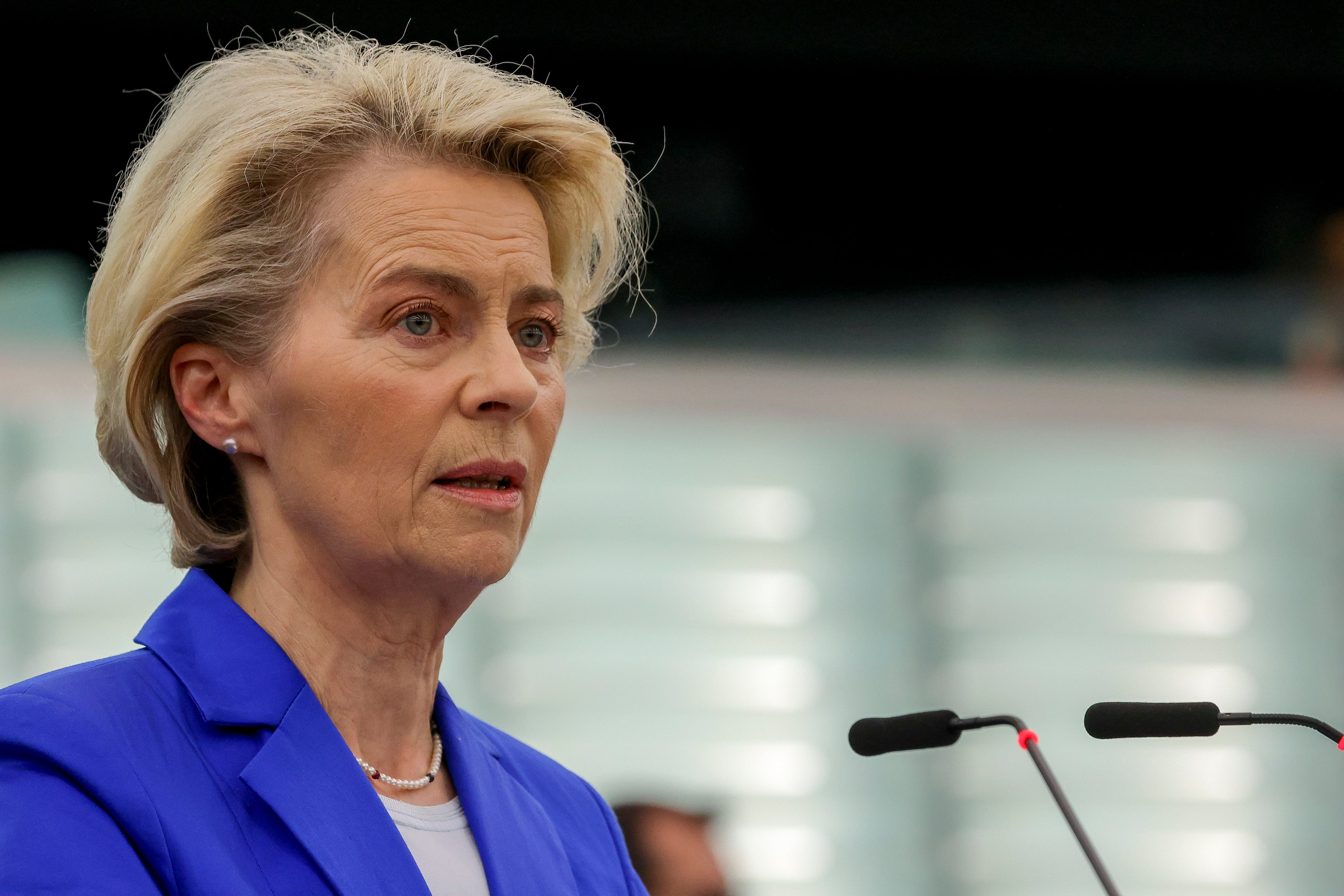 La presidenta de la Comisión Europea, Ursula von der Leyen, en el Parlamento Europeo