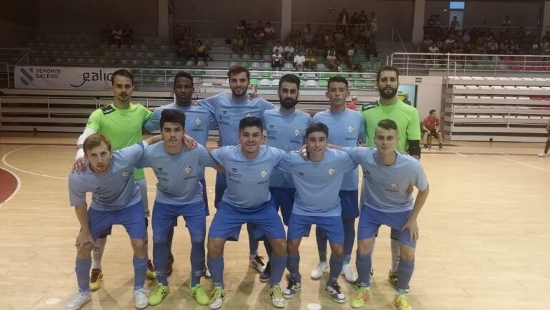 Formación del Santiago Futsal que jugó ante el Campito FS en Copa Galicia