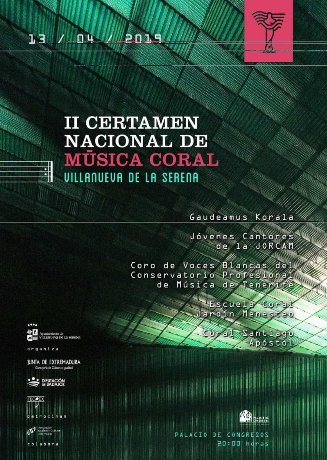 Cartel anunciador del II Certamen Nacional de Música Coral  