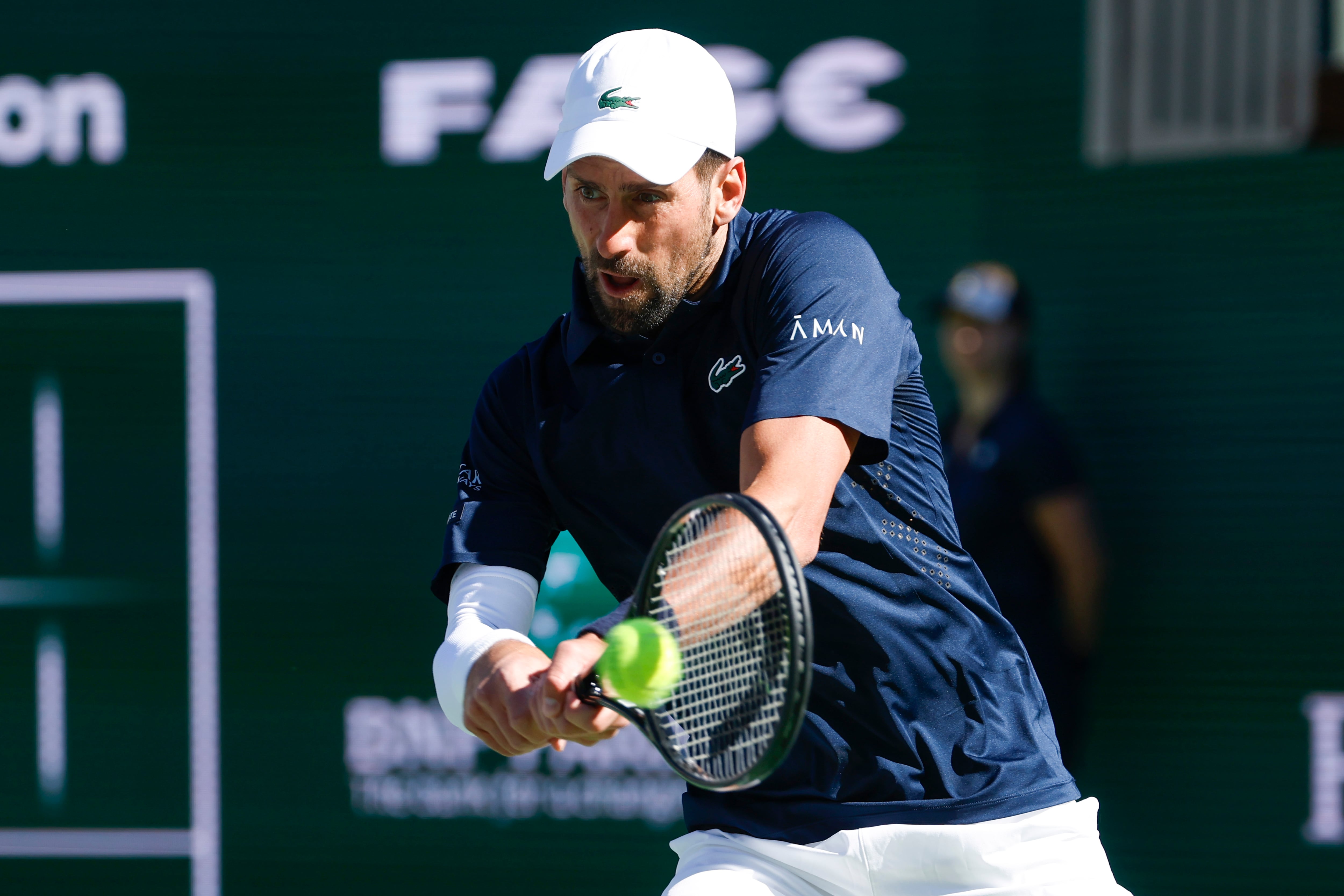Novak Djokovic, en su debut en Indian Wells 2026
