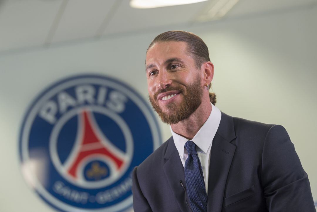 Sergio Ramos, el día de su presentación con el PSG