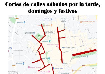 Plano de las calles peatonalizadas