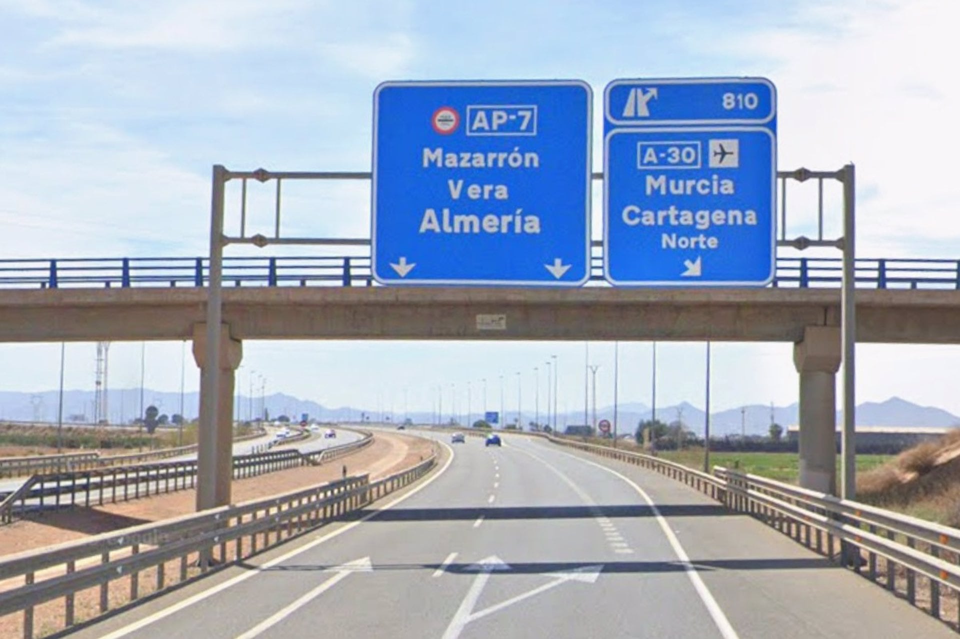 Autopista AP7 a su paso por Cartagena