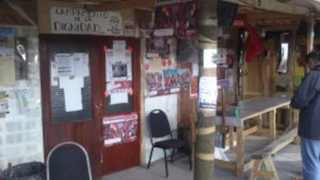 Imagen del "Campamento de la dignidad" de los trabajadores de Coca-Cola Iberian Partners en Fuenlabrada.