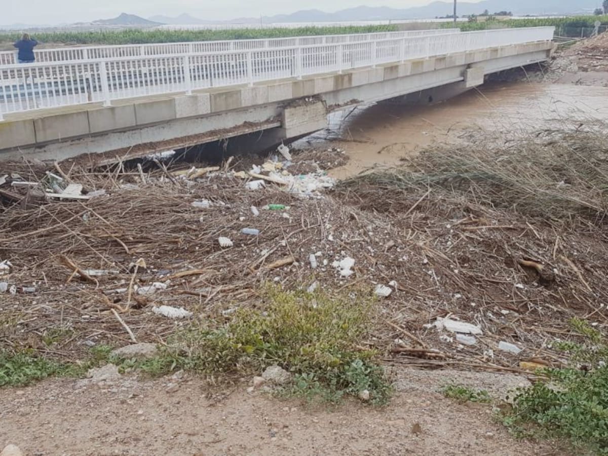 Obras de urgencia en el canal de drenaje D7 en Los Alcázares