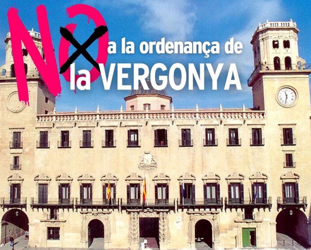 Cartel de la concentración convocada por colectivos sociales contra la Ordenanza Municipal de Convivencia, en la Plaza del Ayuntamiento el próximo 27 de enero