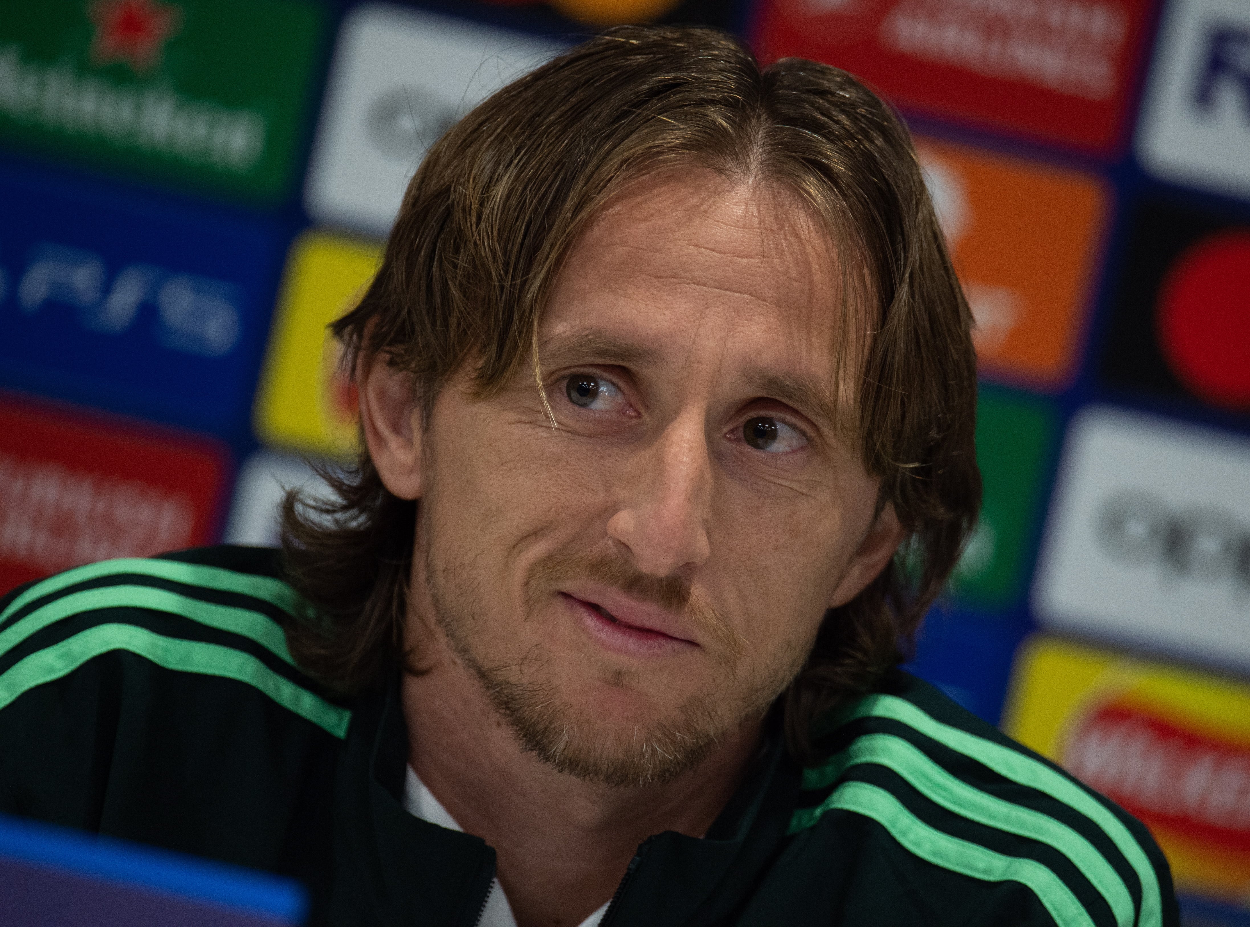 Luka Modric, este lunes, en la rueda de prensa previa al Liverpool - Real Madrid.