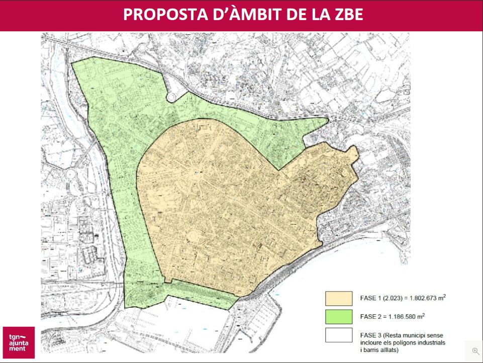 Les dues fases de la ZBA de Tarragona. La primera entrarà en vigor l&#039;1 de gener de 2023 - Ajuntament de Tarragona