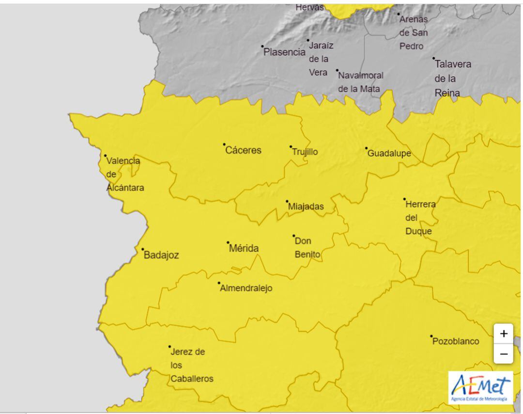 Mapa de alertas meteorológicas de la AEMET del 31 de marzo de 2020