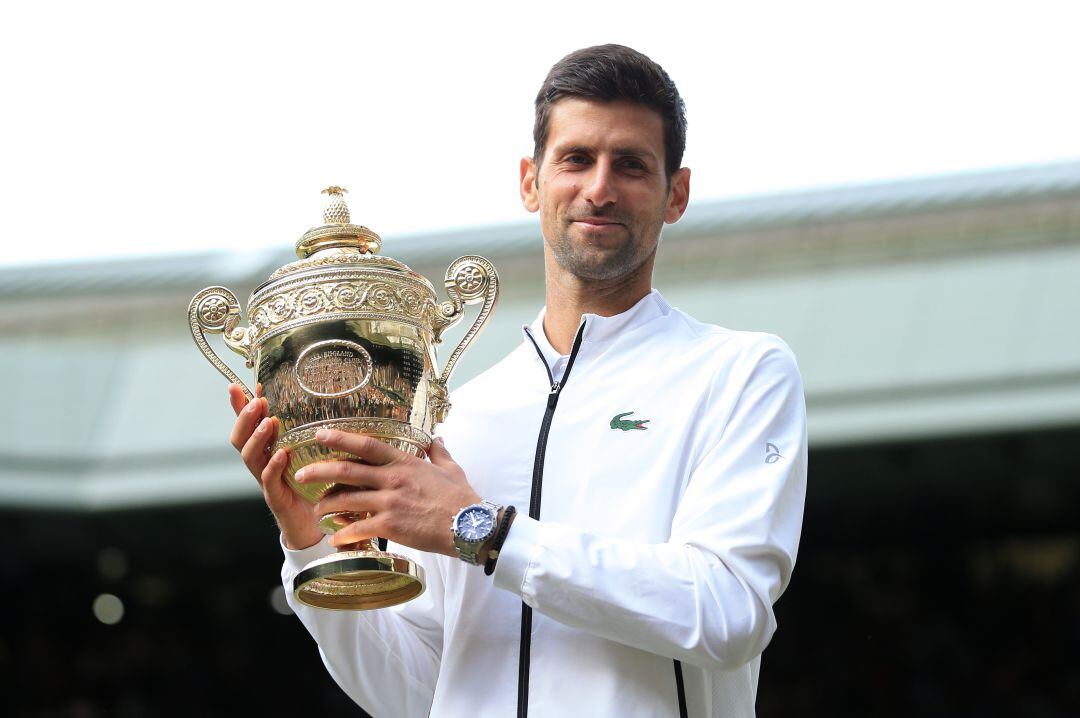 Djokovic, tras ganar la final de Wimbledon.