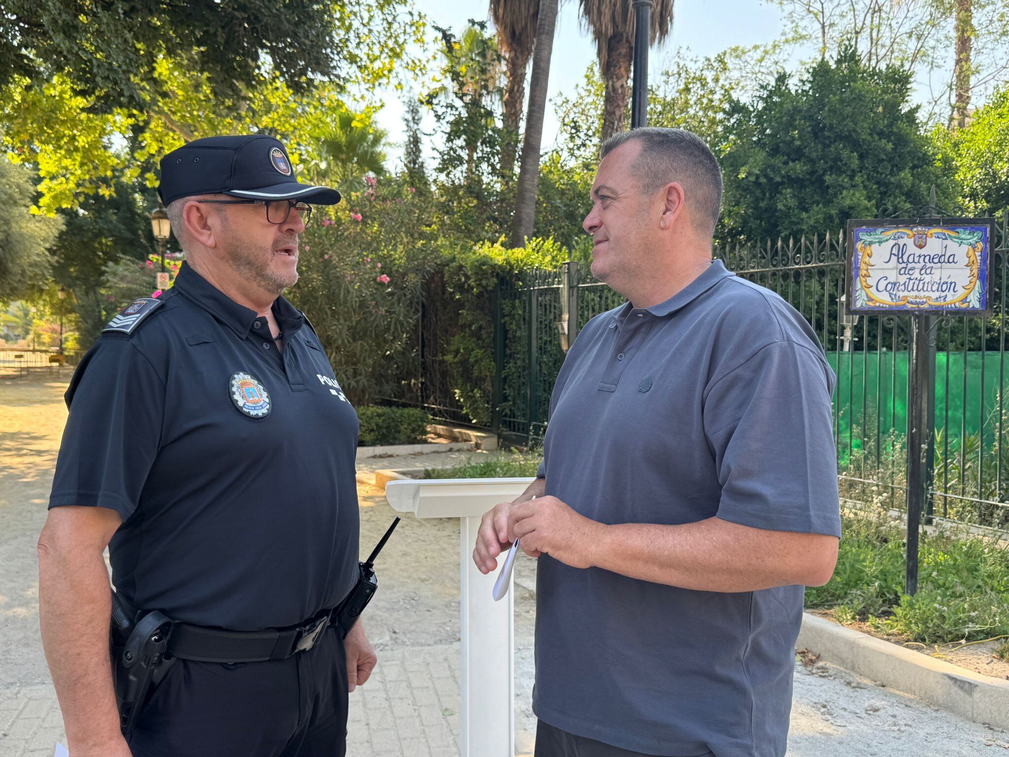 Agustín Fernández, jefe de la Policía Local de Lorca y Juan Miguel Bayonas, concejal de Seguridad Ciudadana