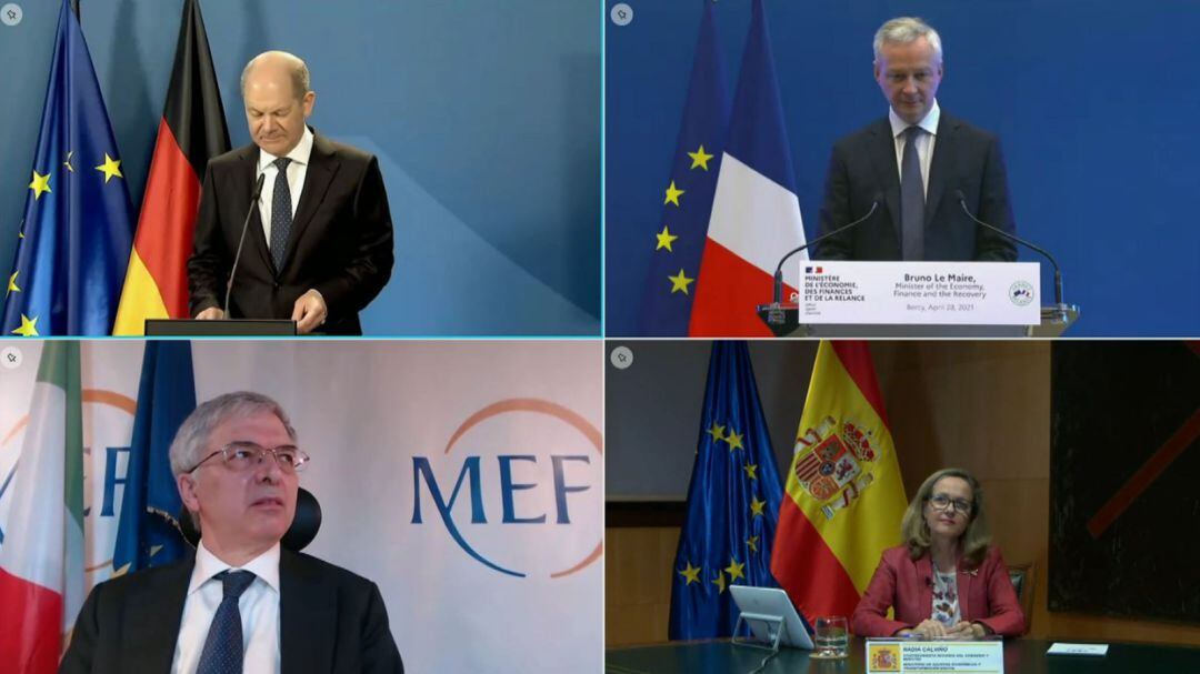 Mensaje conjunto de los ministros de finanzas de Alemania, Francia, Italia y España. 