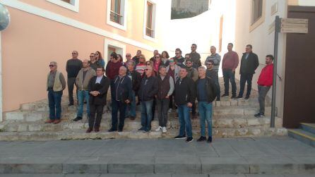 Taxistas de Ibiza concentrados hoy en Can Botino.