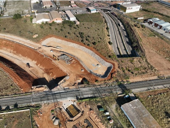 Imágenes de los trabajos de plataforma en ejecución