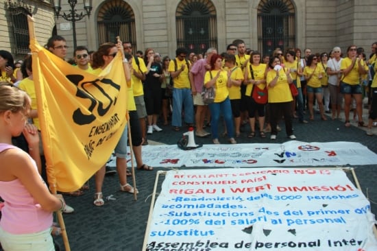 Imatge de la manifestació del món de l&#039;ensenyament del mes de setembre